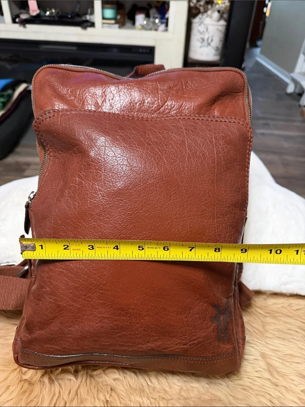 Frye Unisex Laptop Backpack in Brown Leather EUC
